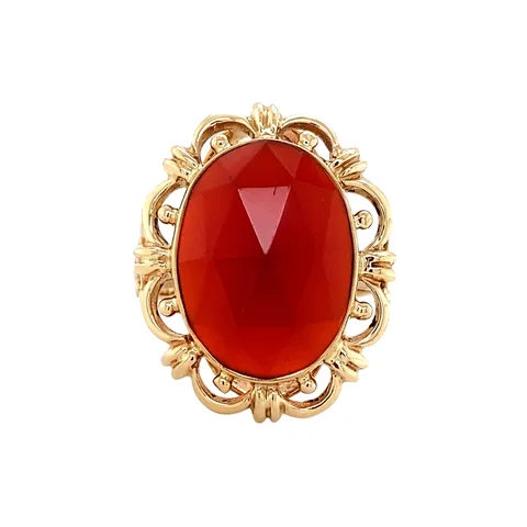 Vintage 14K Gold Ring with Carnelian