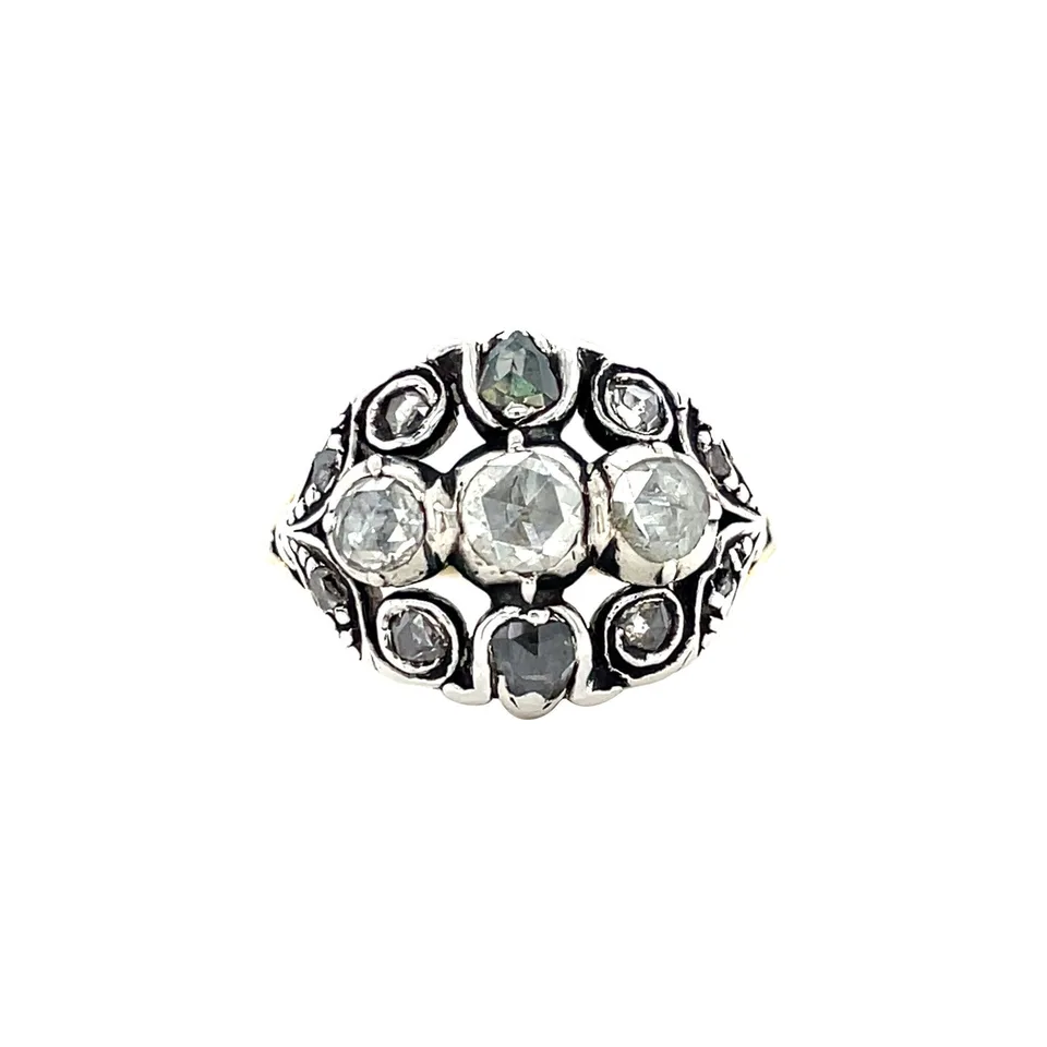 Vintage 14K Gold Ring with Rose Cut Diamond