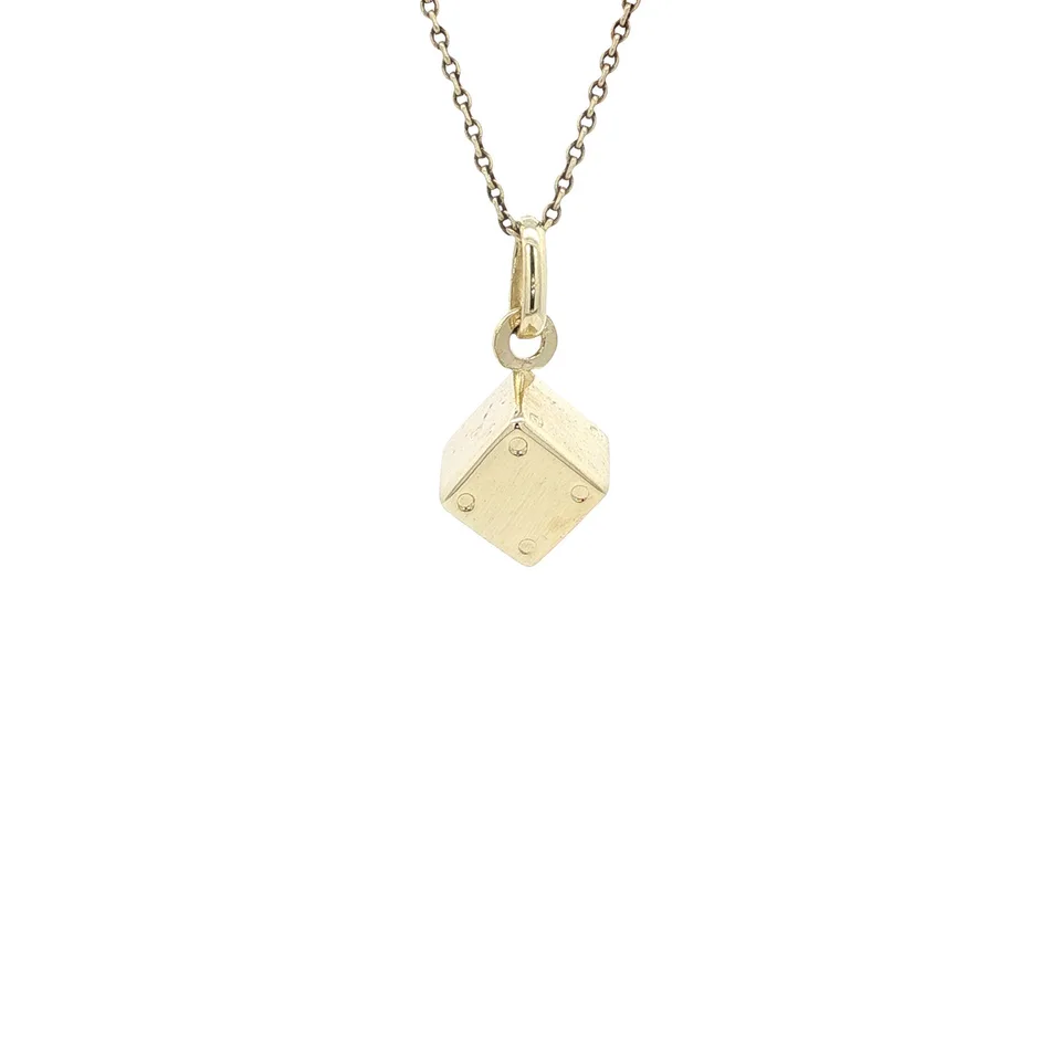 Vintage 14K Gold Dobbelsteen Pendant