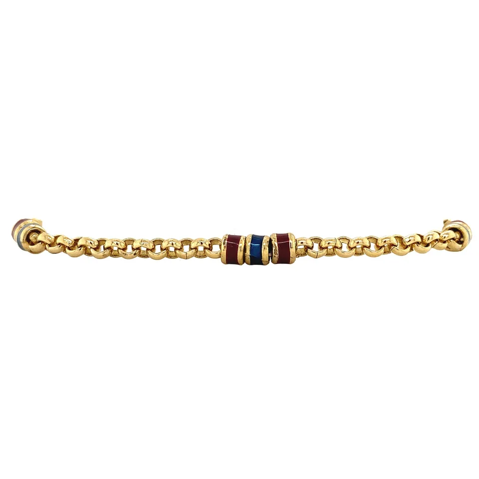 Vintage 9K Gold Bracelet with Enamel 19.5 cm