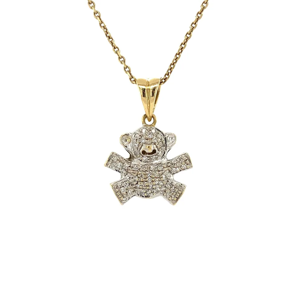 Vintage 18K Gold Berenhanger with Diamond Pendant