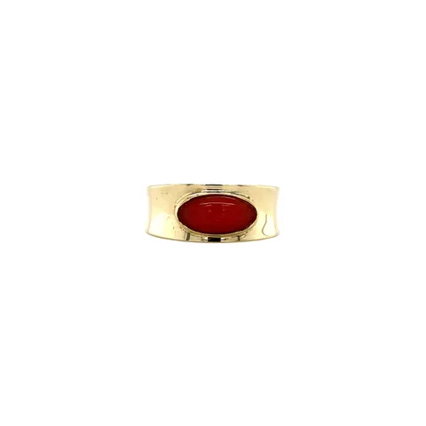 Vintage 14K Gold Ring with Red Coral