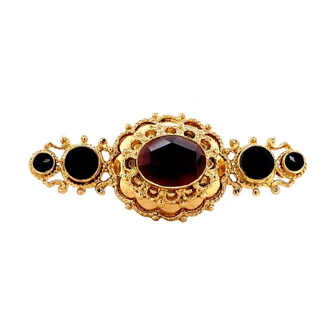Vintage 14K Gold Brooch with Garnet