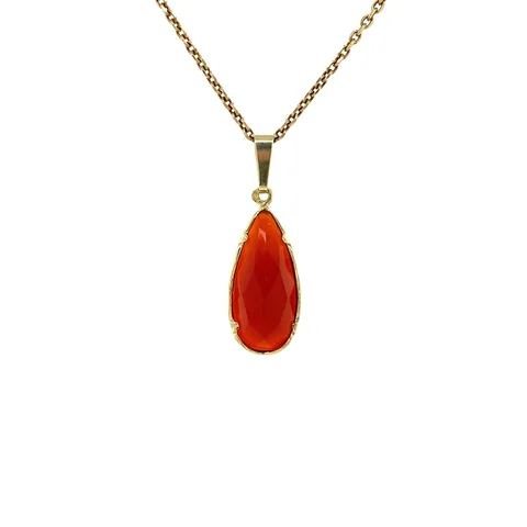 Vintage 14K Gold Pendant with Carnelian