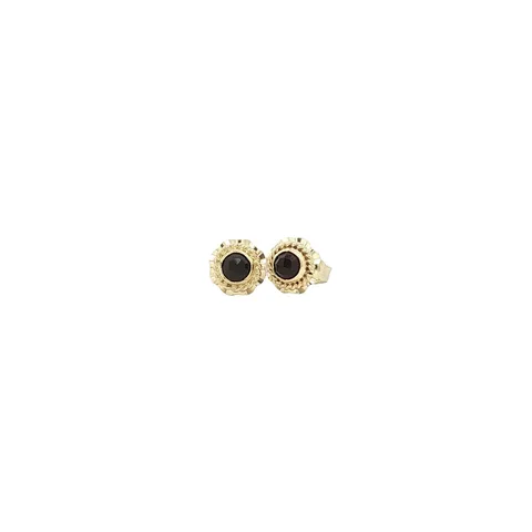Vintage 14K Gold Stud Earrings with Garnet