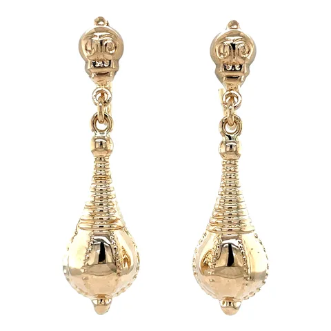 Vintage 14K Gold Fancy Drop Earrings