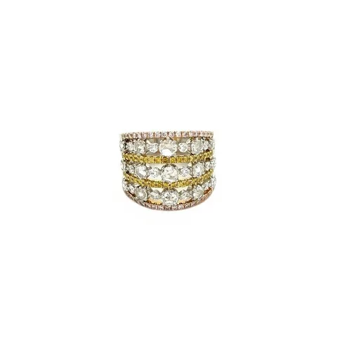 Vintage 18K Gold Fancy Ring with Diamond and Platinum