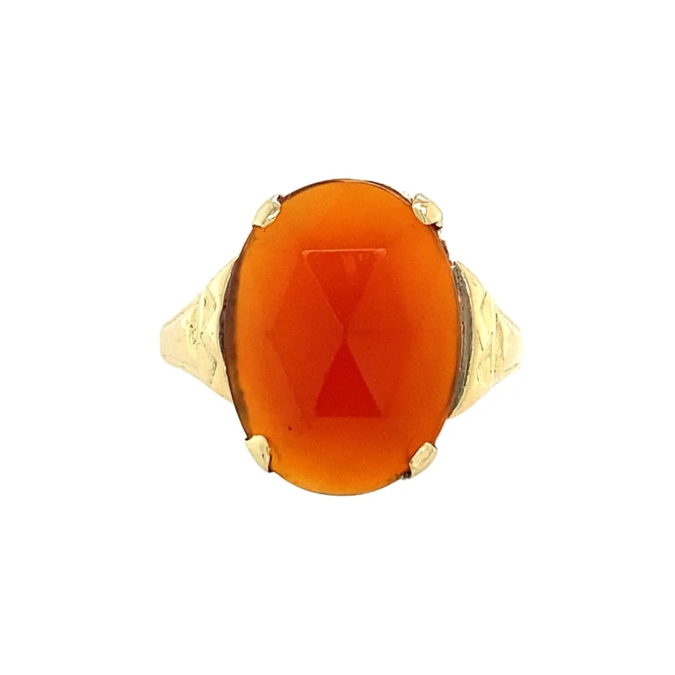 Vintage 12K Gold Ring with Carnelian