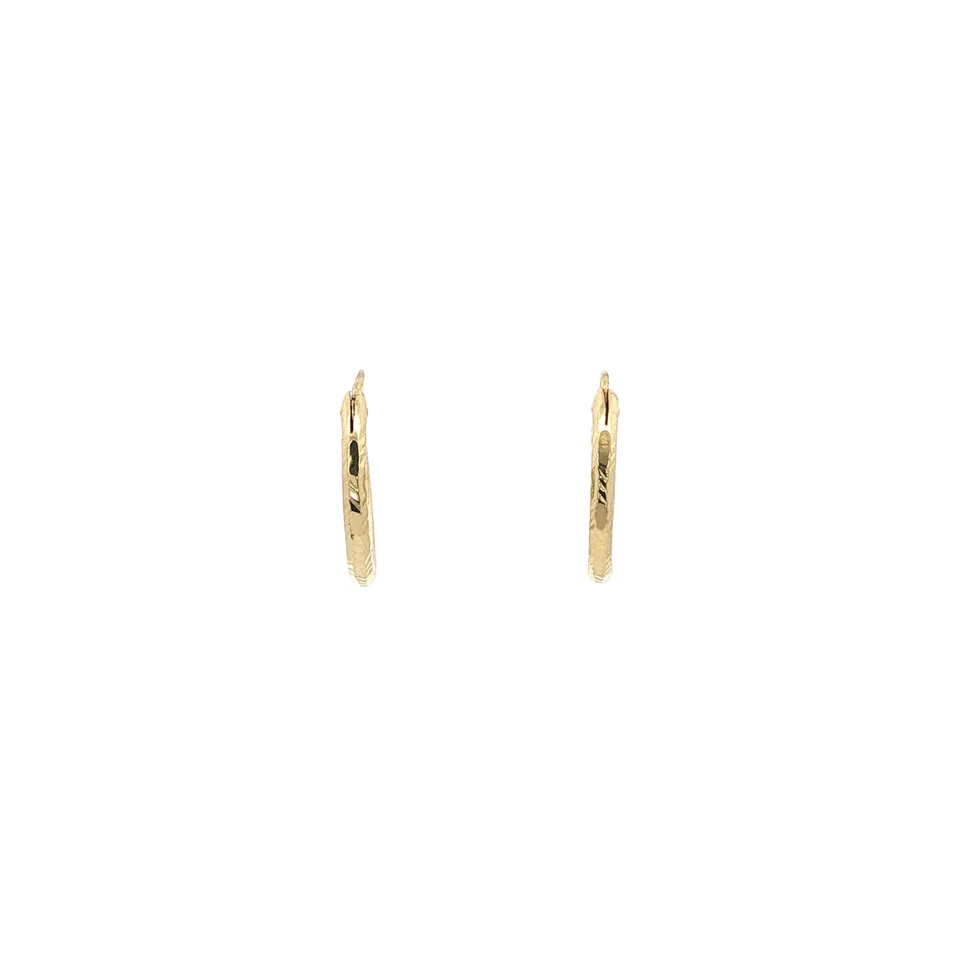Vintage 14K Gold Fancy Hoop Earrings