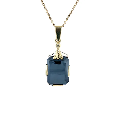 Vintage 14K Gold Pendant with Hematite