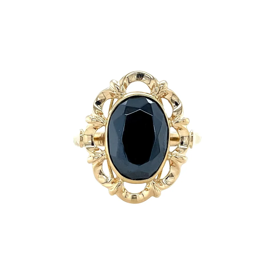 Vintage 14K Gold Ring with Hematite