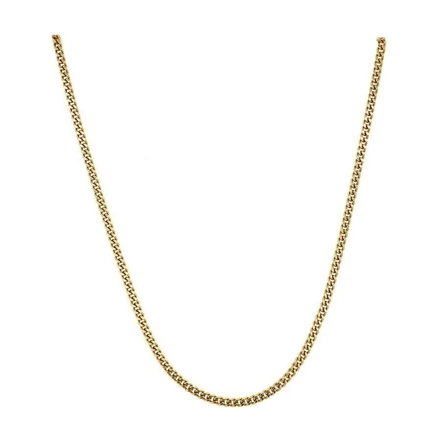 Vintage 14K Gold Long Necklace Curb 43.5 cm