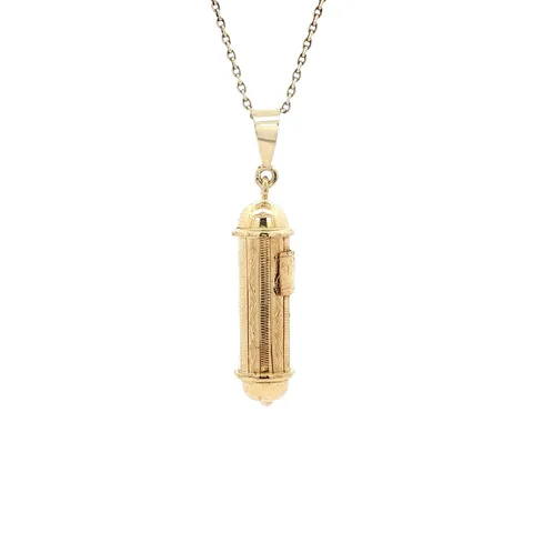Vintage 18K Gold Mezuzah Pendant