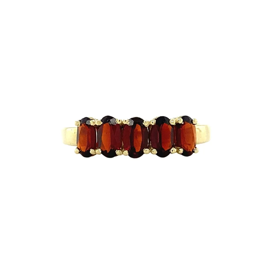 Vintage Josephine 14K Gold Ring, Merlot