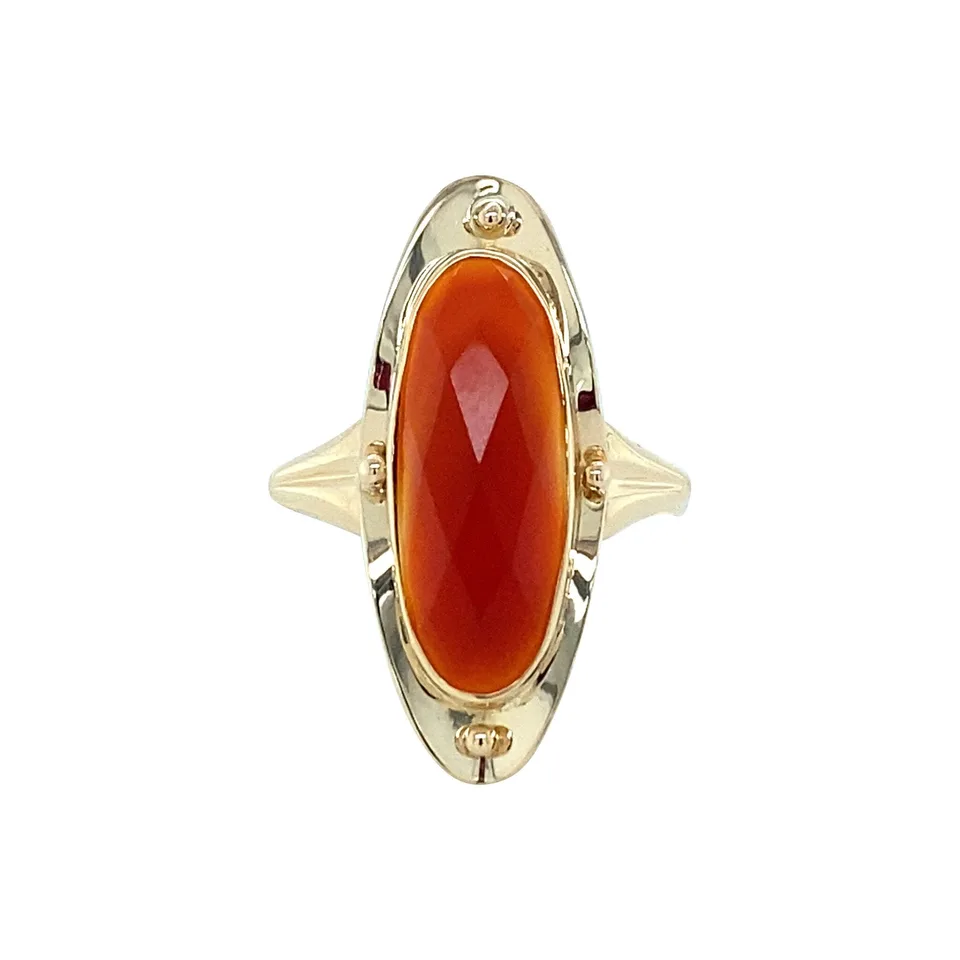 Vintage 14K Gold Ring with Carnelian