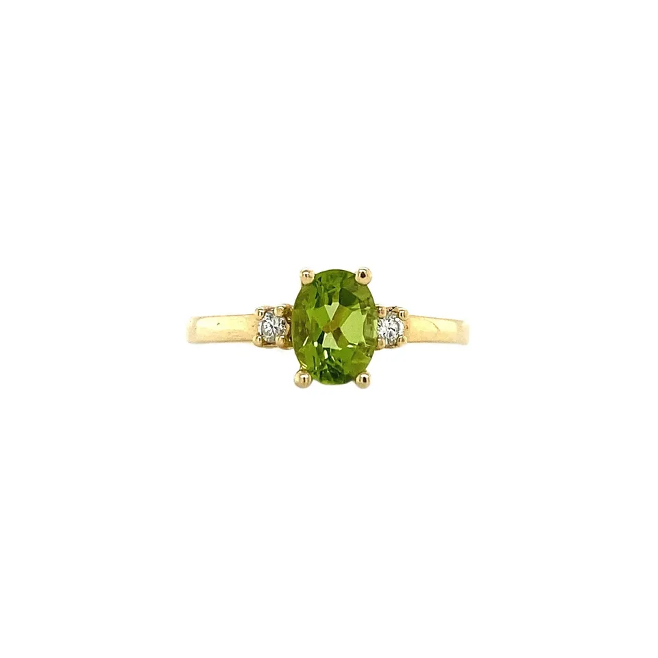 Vintage Grace 14K Gold Ring, Lime