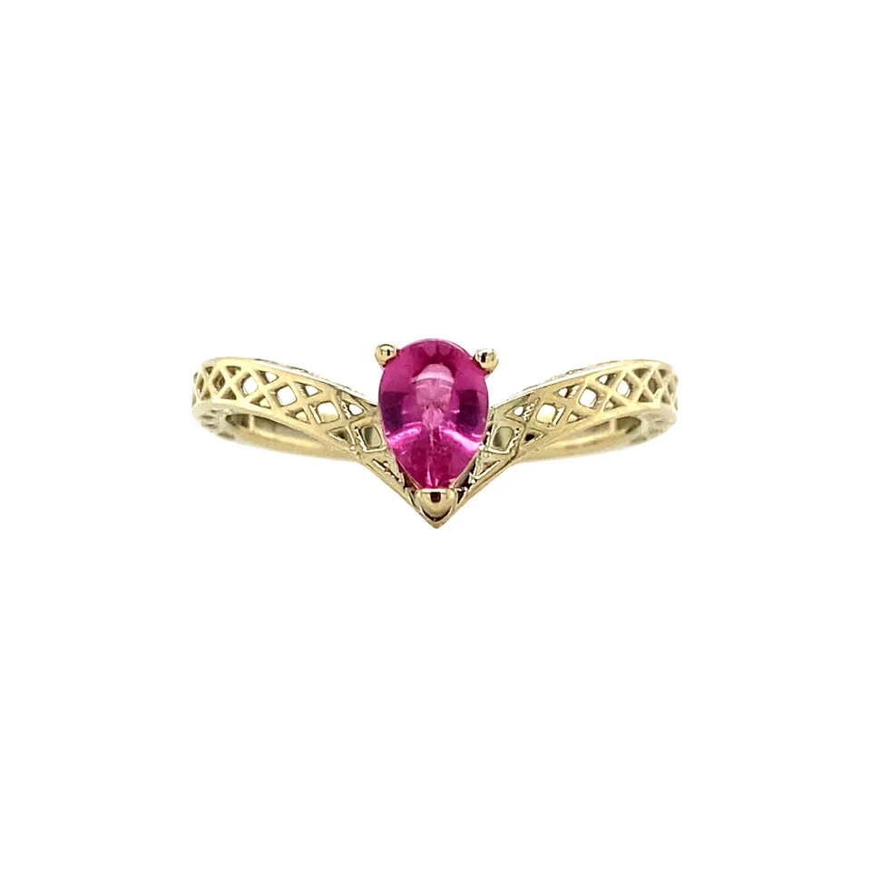 Vintage 14K Gold Ring with Tourmaline