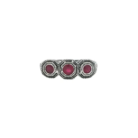 Vintage Sterling Silver Ring with Ruby