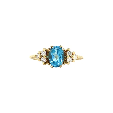 Vintage Audrey 14K Gold Ring, Poolside Party