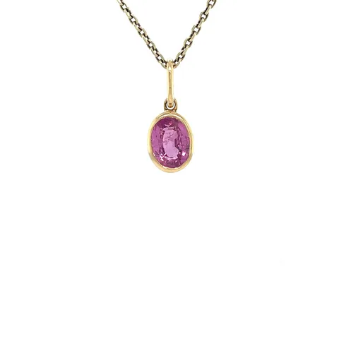 Vintage 18K Gold Pendant with Sapphire