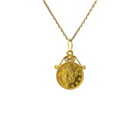 Vintage 14K Gold Coin Pendant
