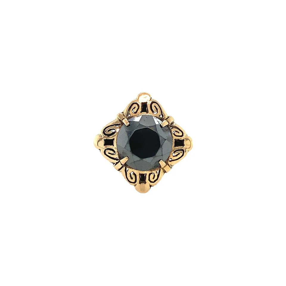 Vintage 14K Gold Ring with Hematite