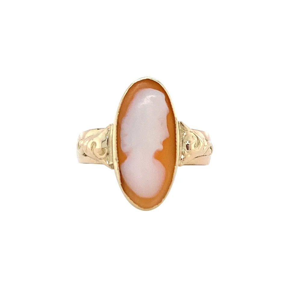 Vintage 12K Gold Ring with Cameo