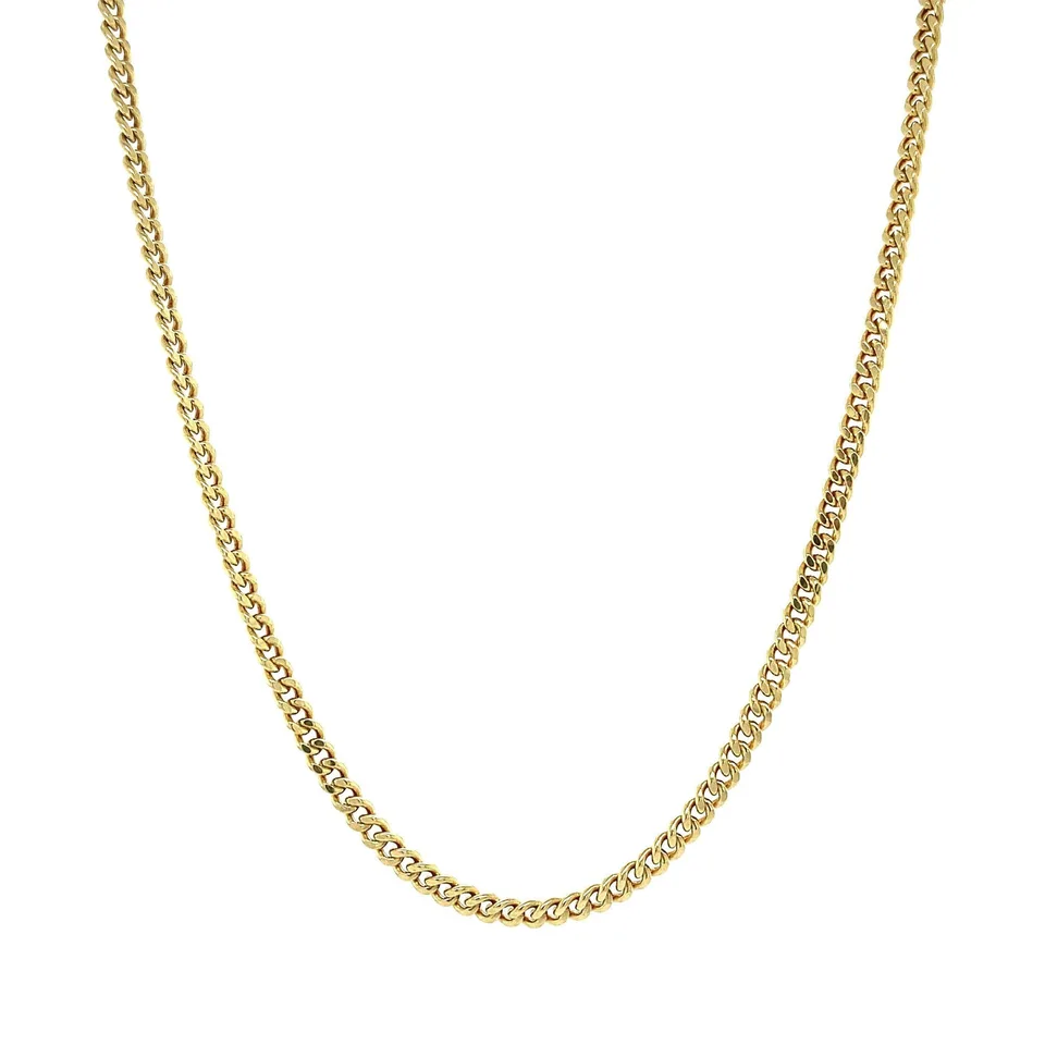 Vintage 14K Gold Curb Long Necklace