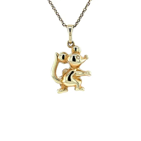 Vintage 14K Gold Mouse Pendant