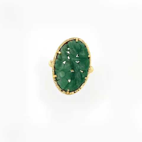 Vintage 14K Gold Ring with Jade