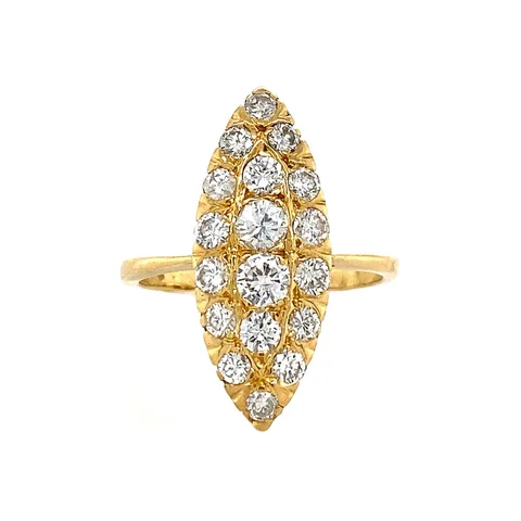 Vintage 18K Gold Ring with Diamond
