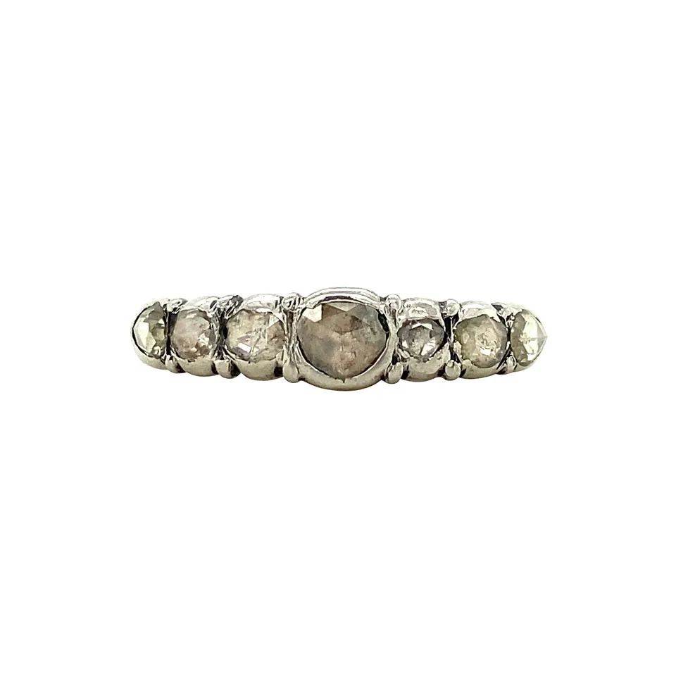 Vintage 12K Two Tone Gold Ring with Rose Cut Diamond