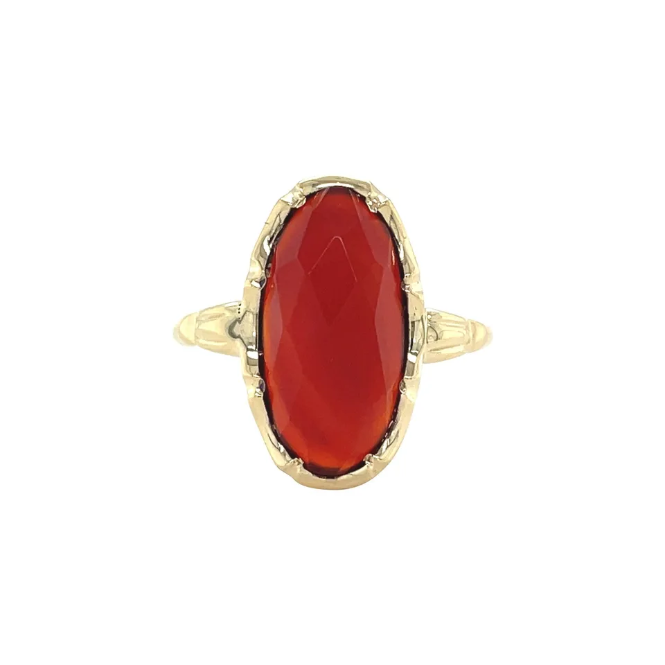 Vintage 14K Gold Ring with Carnelian