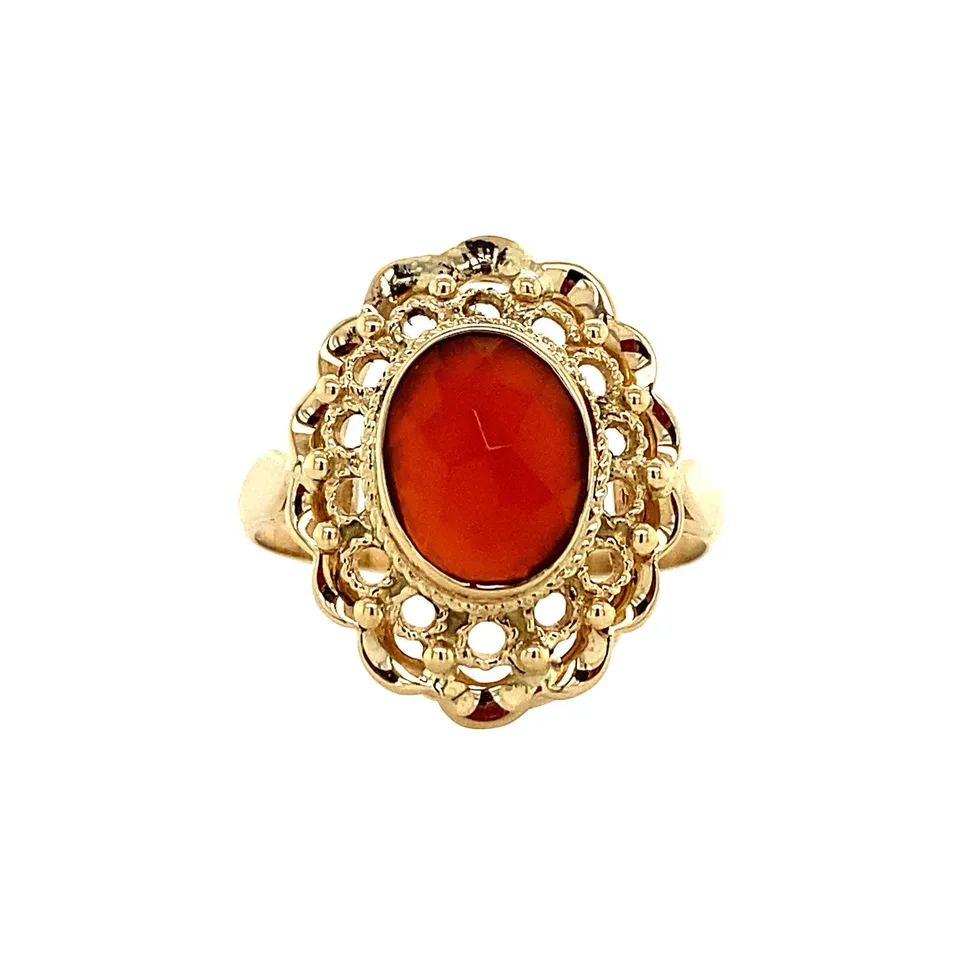 Vintage 14K Gold Ring with Carnelian