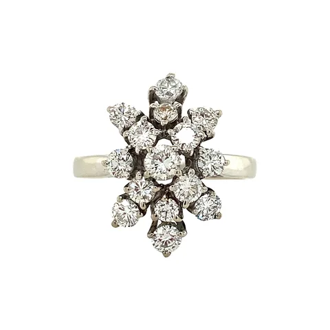 Vintage 14K White Gold Ring with Diamond