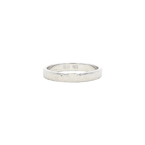 Vintage 14K White Gold Hammered Ring