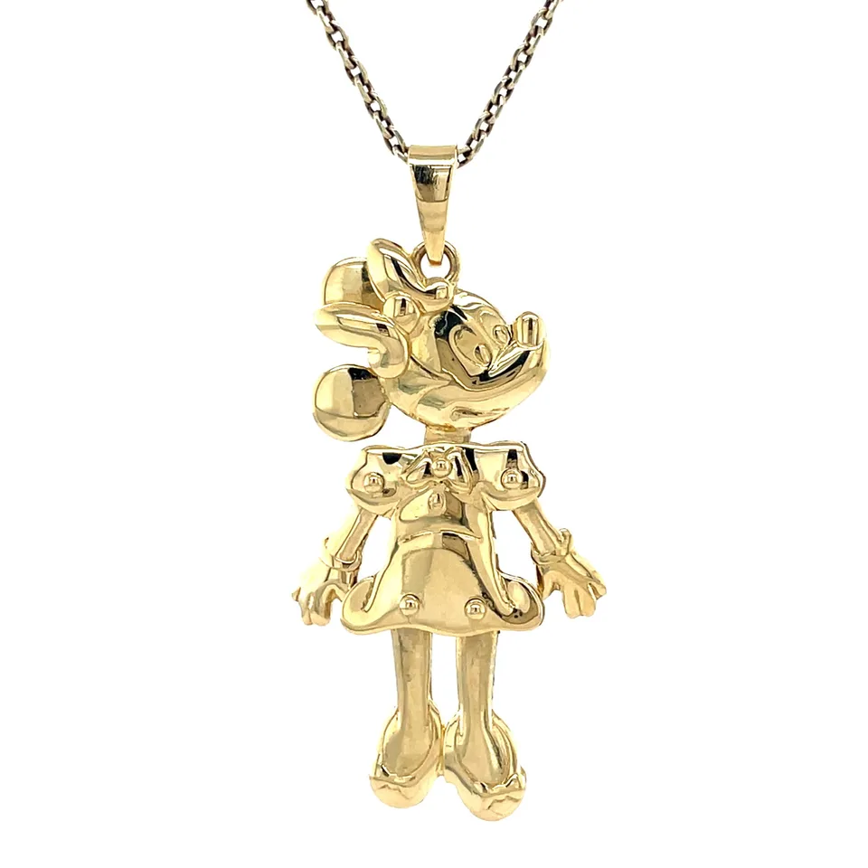 Vintage 18K Gold Minnie Mouse Pendant