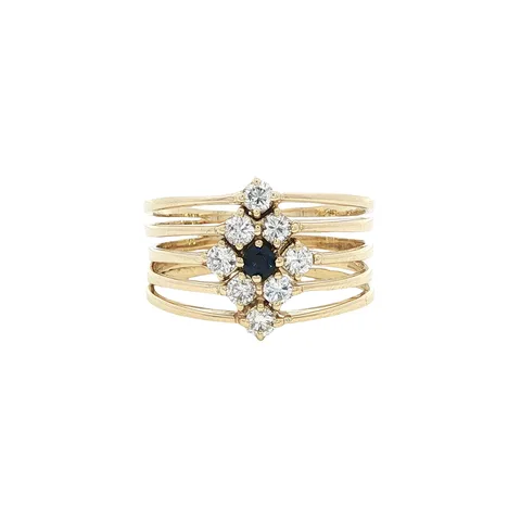 Vintage 14K Gold Ring with Sapphire and Diamond