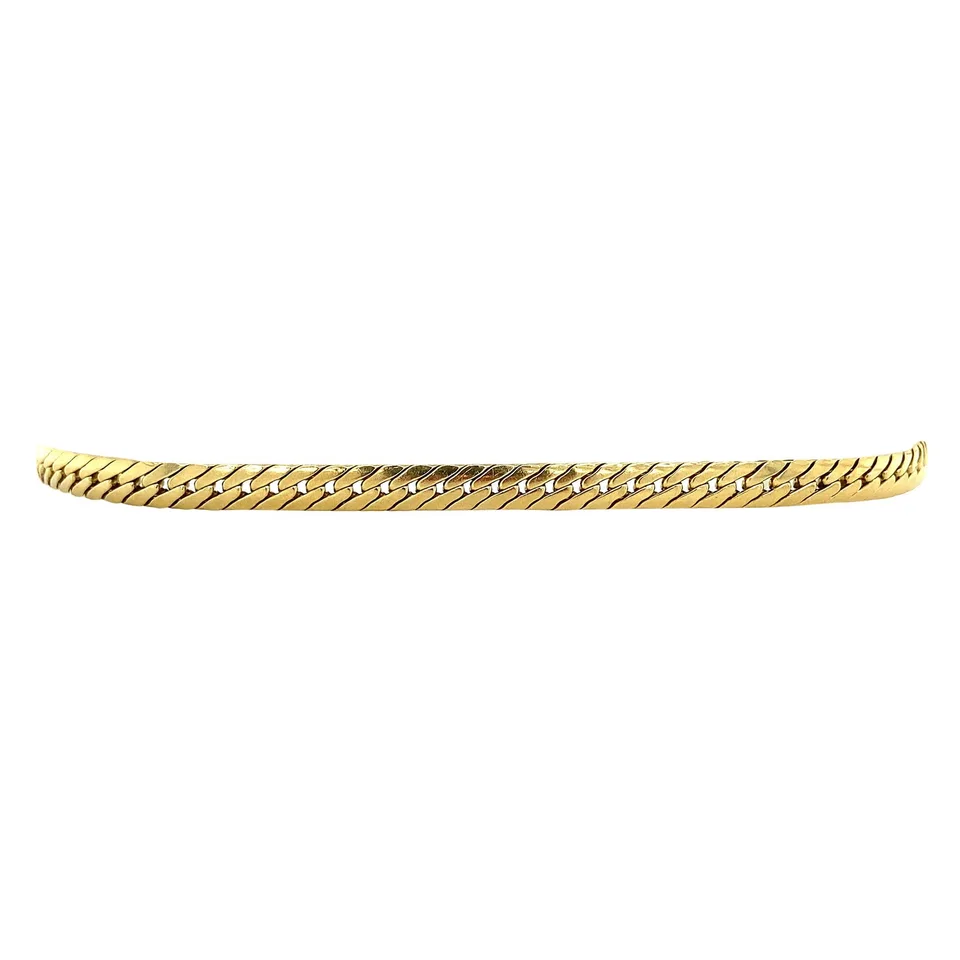 Vintage 18K Gold Bracelet Flat Curb 20.5 cm