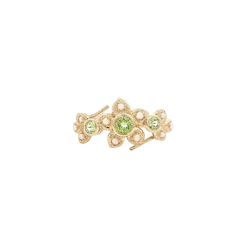 Vintage 14K Gold Ring with Peridot and Pearl