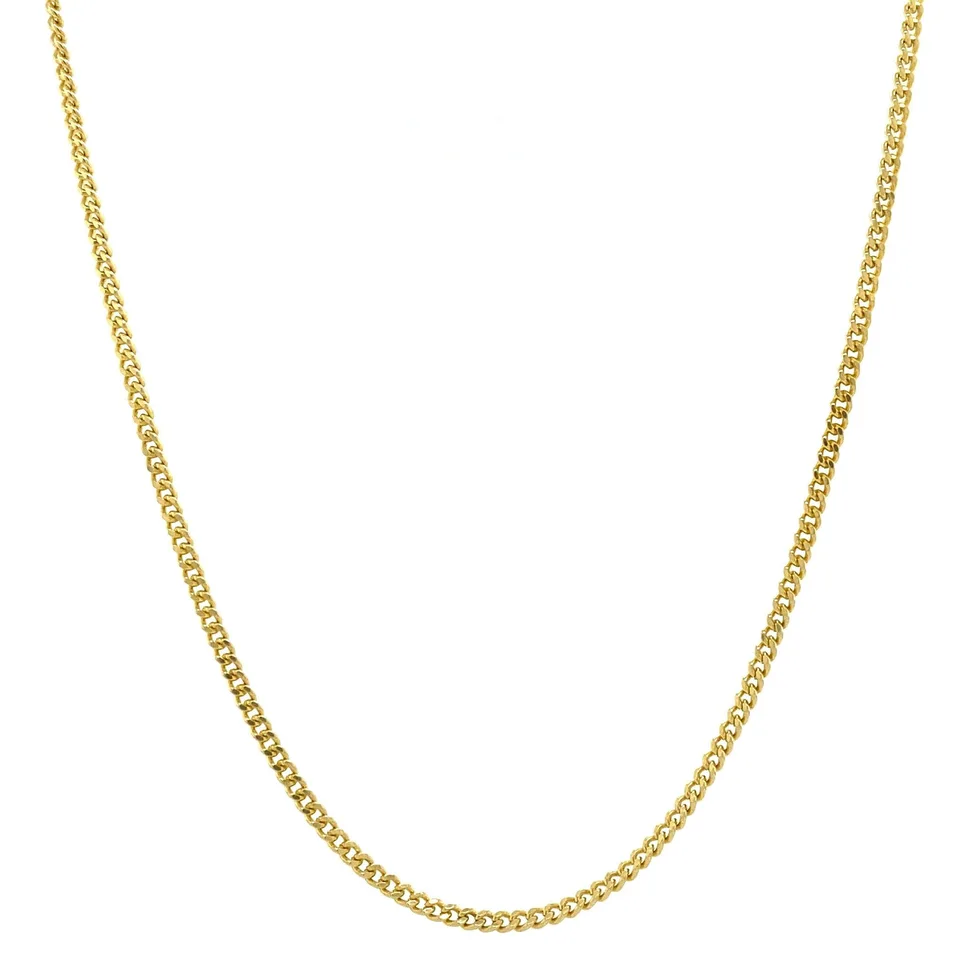 Vintage 14K Gold Curb Long Necklace