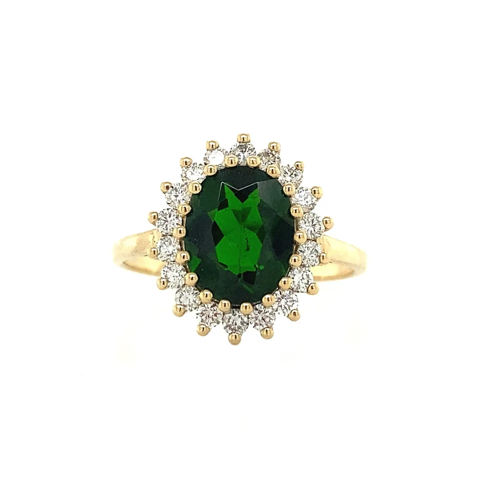 Vintage Lady Di 14K Gold Ring, Moss