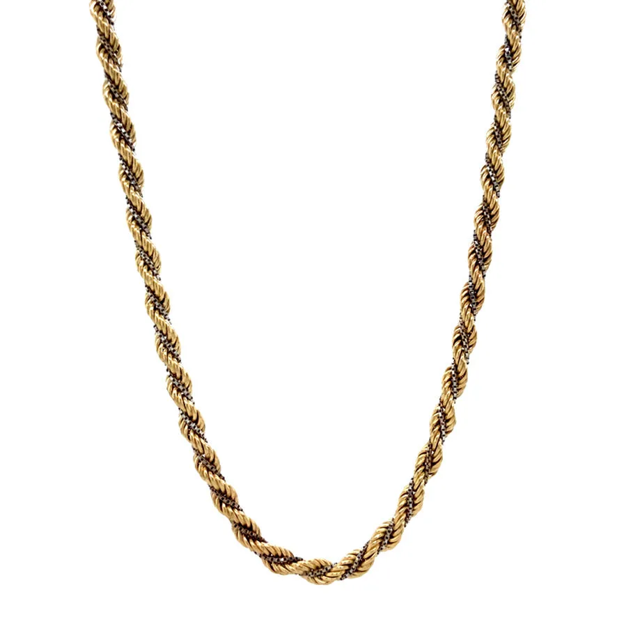 Vintage 14K Gold Rope with Venetian Necklace