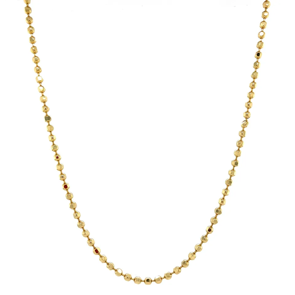 Vintage 14K Gold Bead Necklace 46 cm
