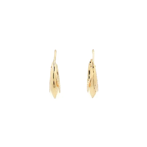 Vintage 14K Gold Fancy Hoop Earrings
