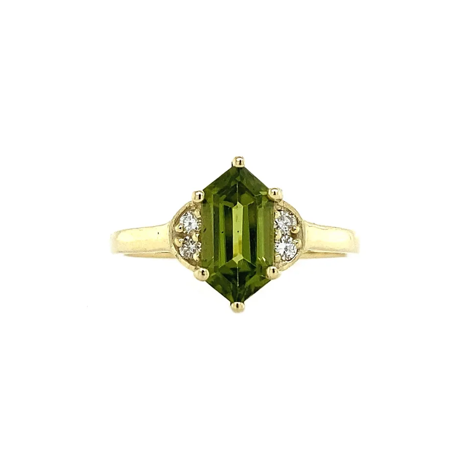 Vintage Brigitte 14K Gold Ring, Lime