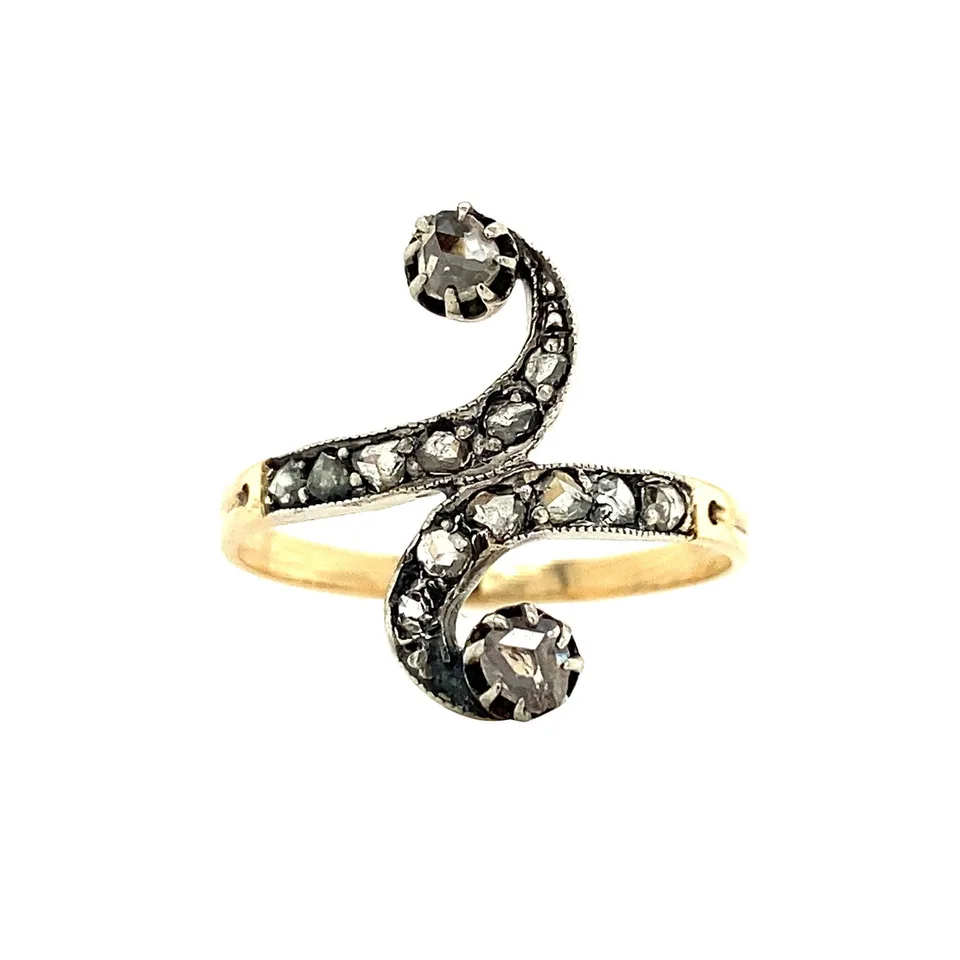 Vintage 14K Gold Ring with Rose Cut Diamond