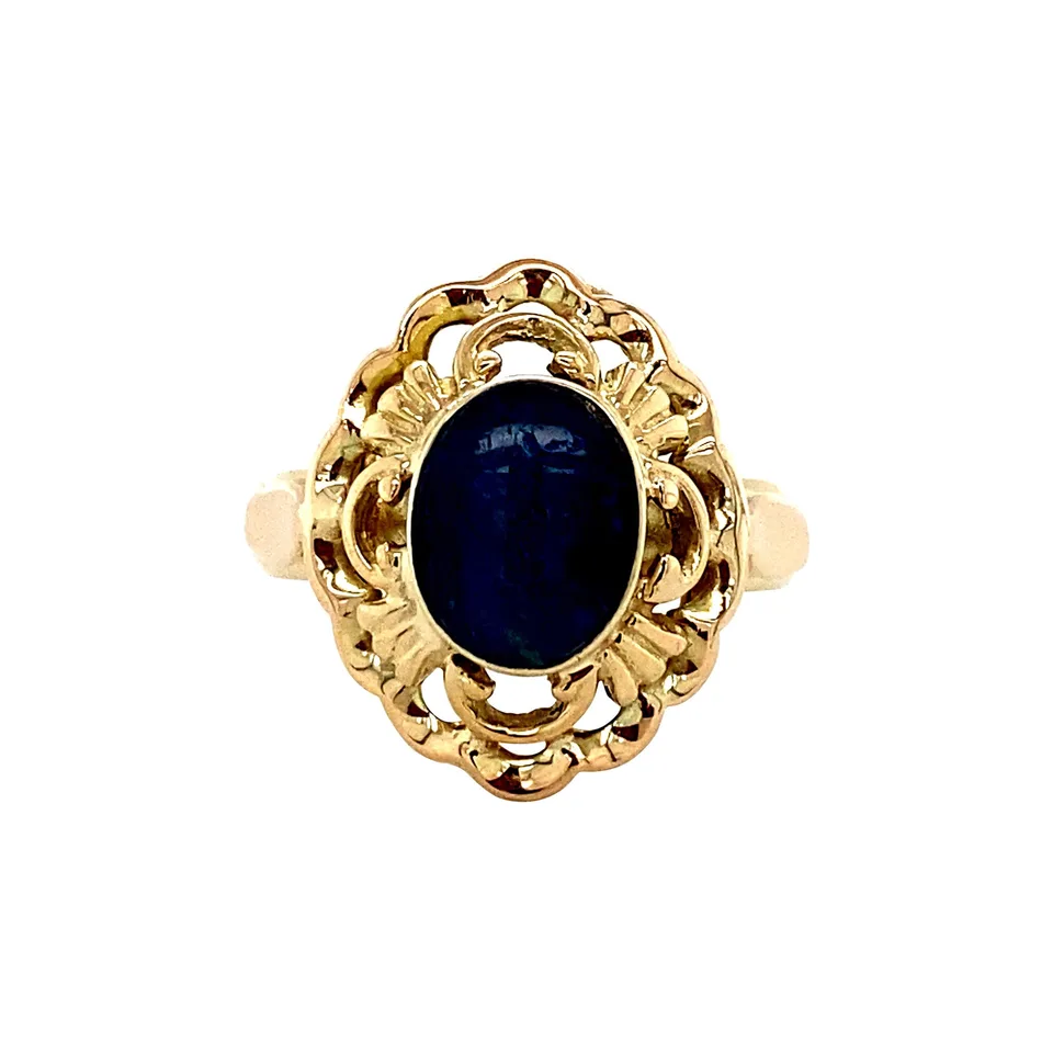 Vintage 14K Gold Ring with Opal Triplet