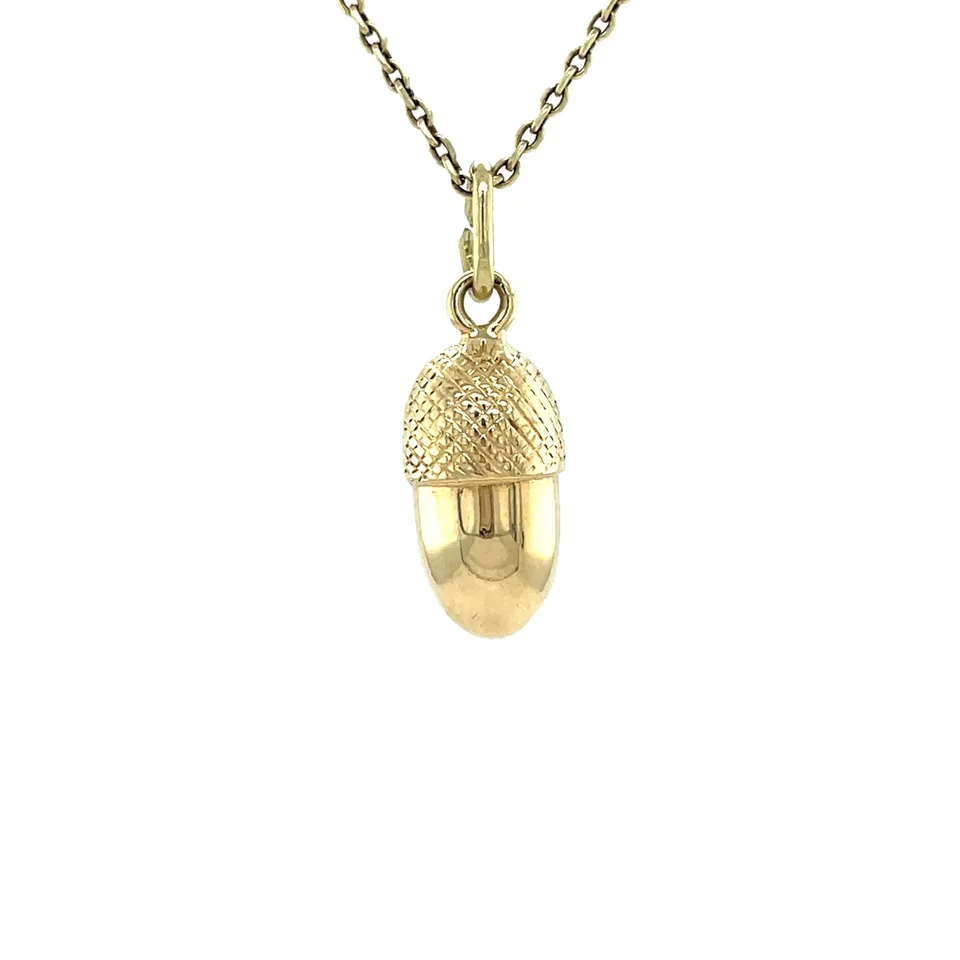 Vintage 14K Gold Acorn Pendant
