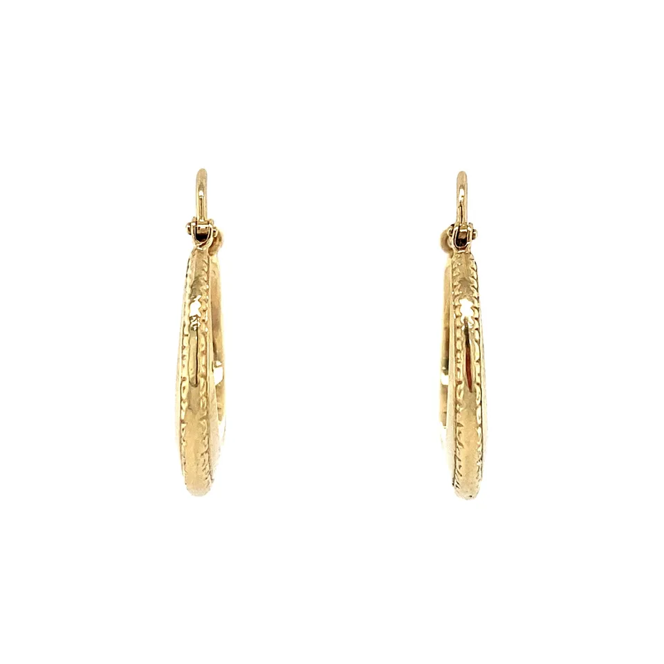 Vintage 14K Gold Hoop Earrings Fancy